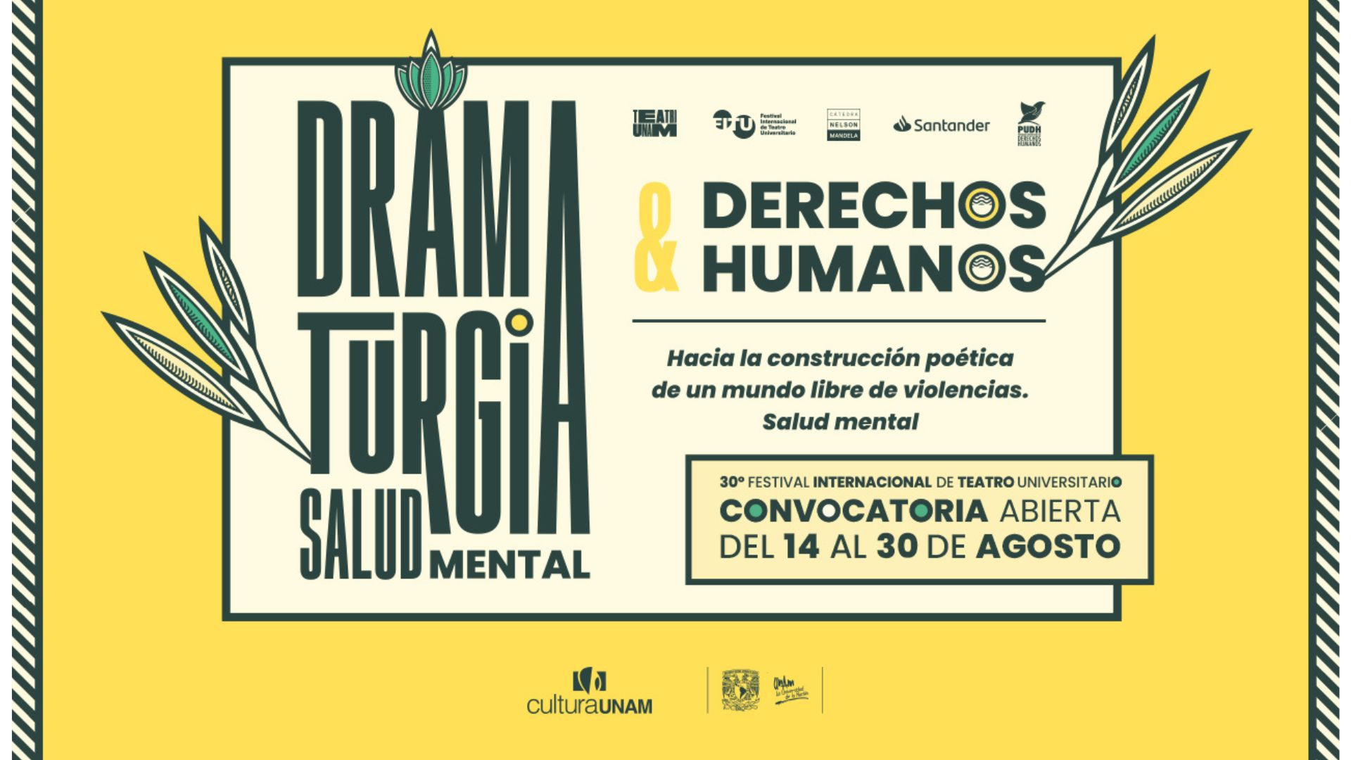 2o Concurso de Escritura Teatral “Dramaturgia, Salud Mental y Derechos Humanos. Hacia la construcción poética de un mundo libre de violencias”